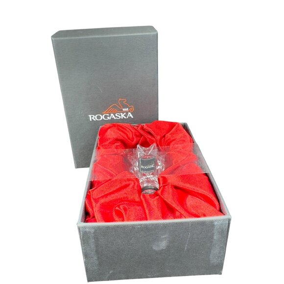 Miller Rogaska Decanter Stopper Clear Lead Crystal Slovenia New in Box Signed - Picture 1 of 13